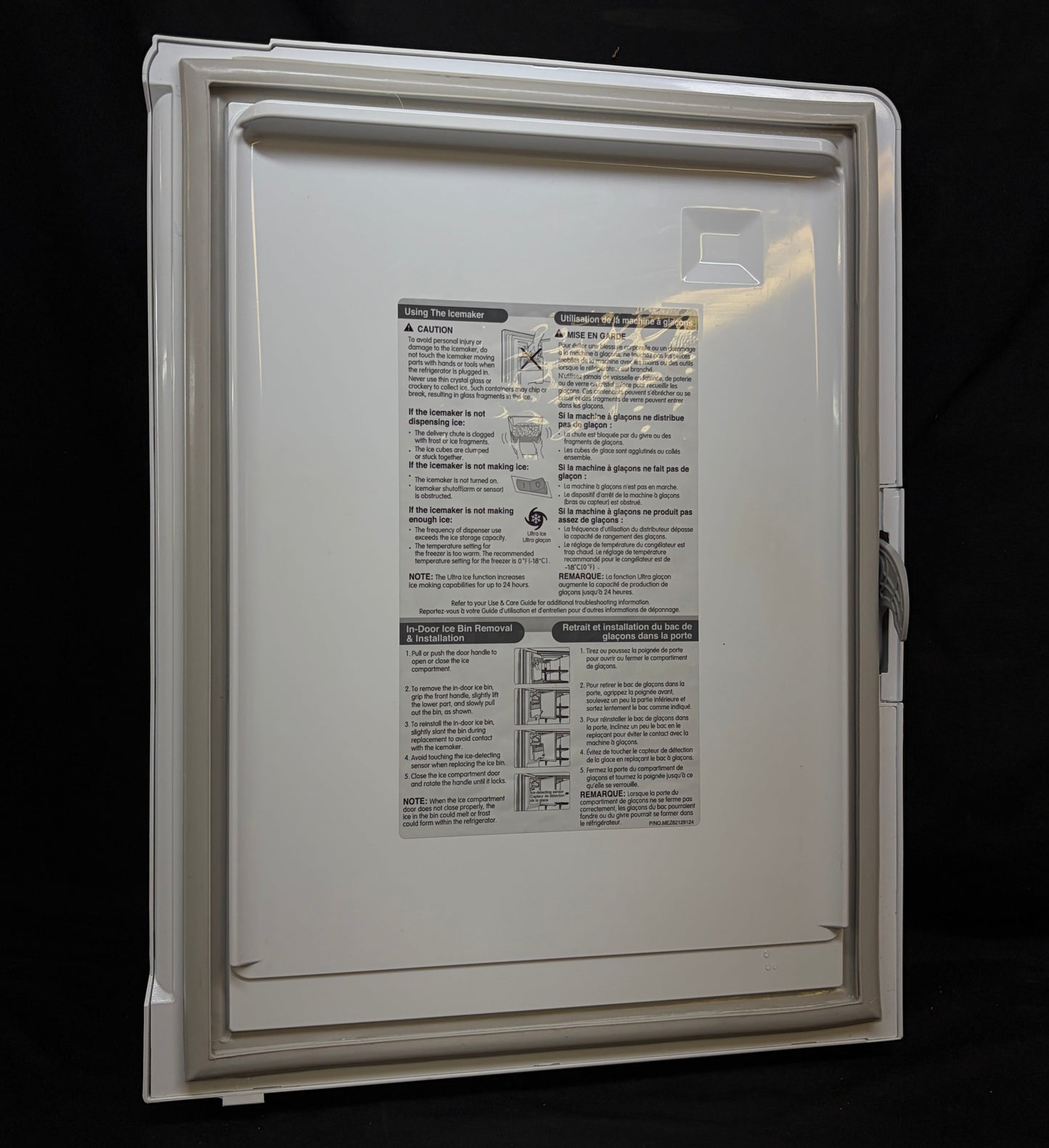 ADD74016102 LG Refrigerator Used OEM Ice Bank Door