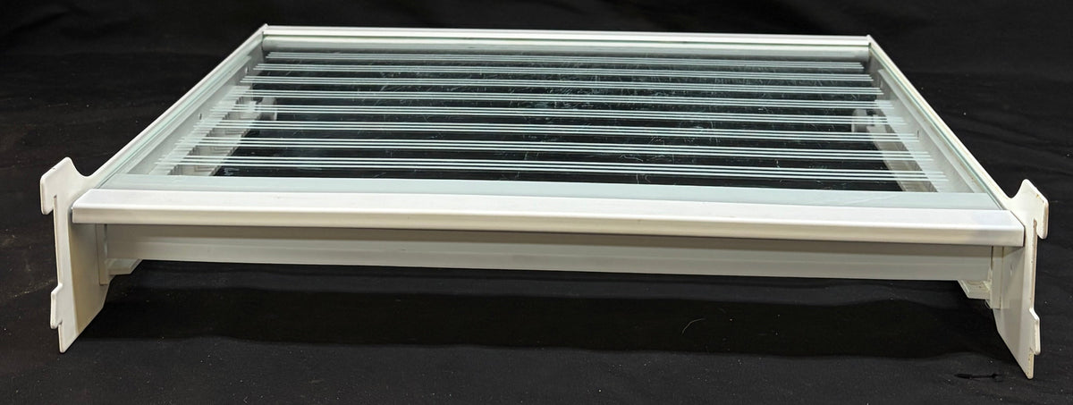 2161760 1125595 Kitchen Aid Refrigerator Used OEM Crisper Drawer Cover w/ Roller Glides