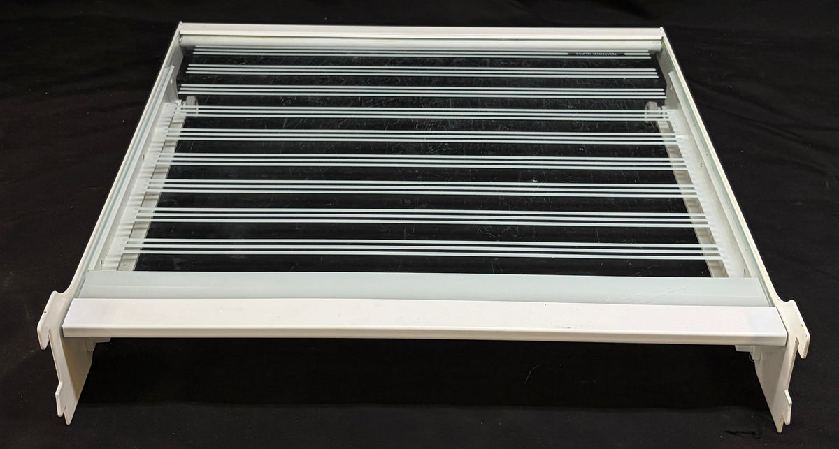 2161760 1125595 Kitchen Aid Refrigerator Used OEM Crisper Drawer Cover w/ Roller Glides