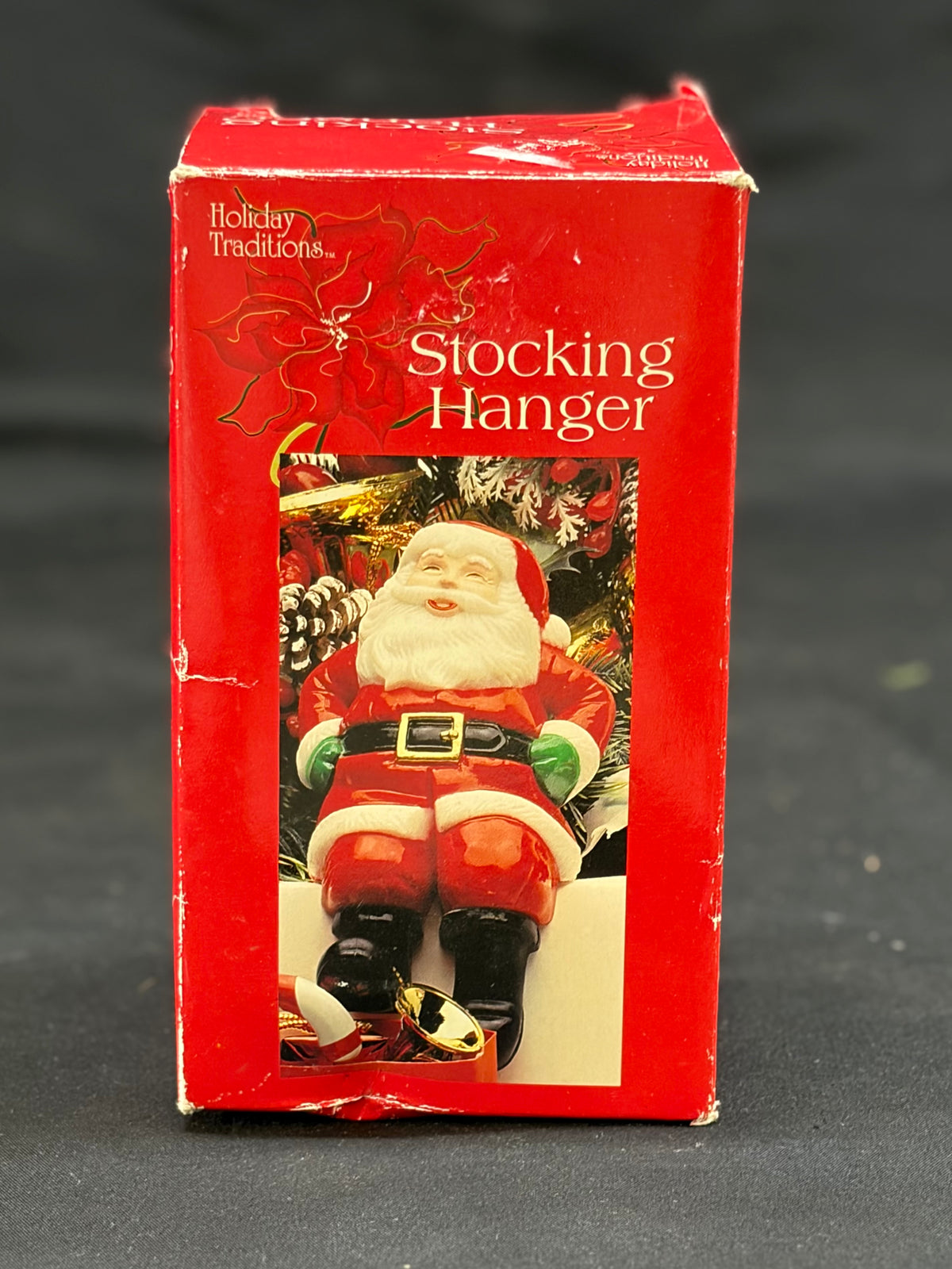 Vintage 1988 Plastic Santa Stocking Holder