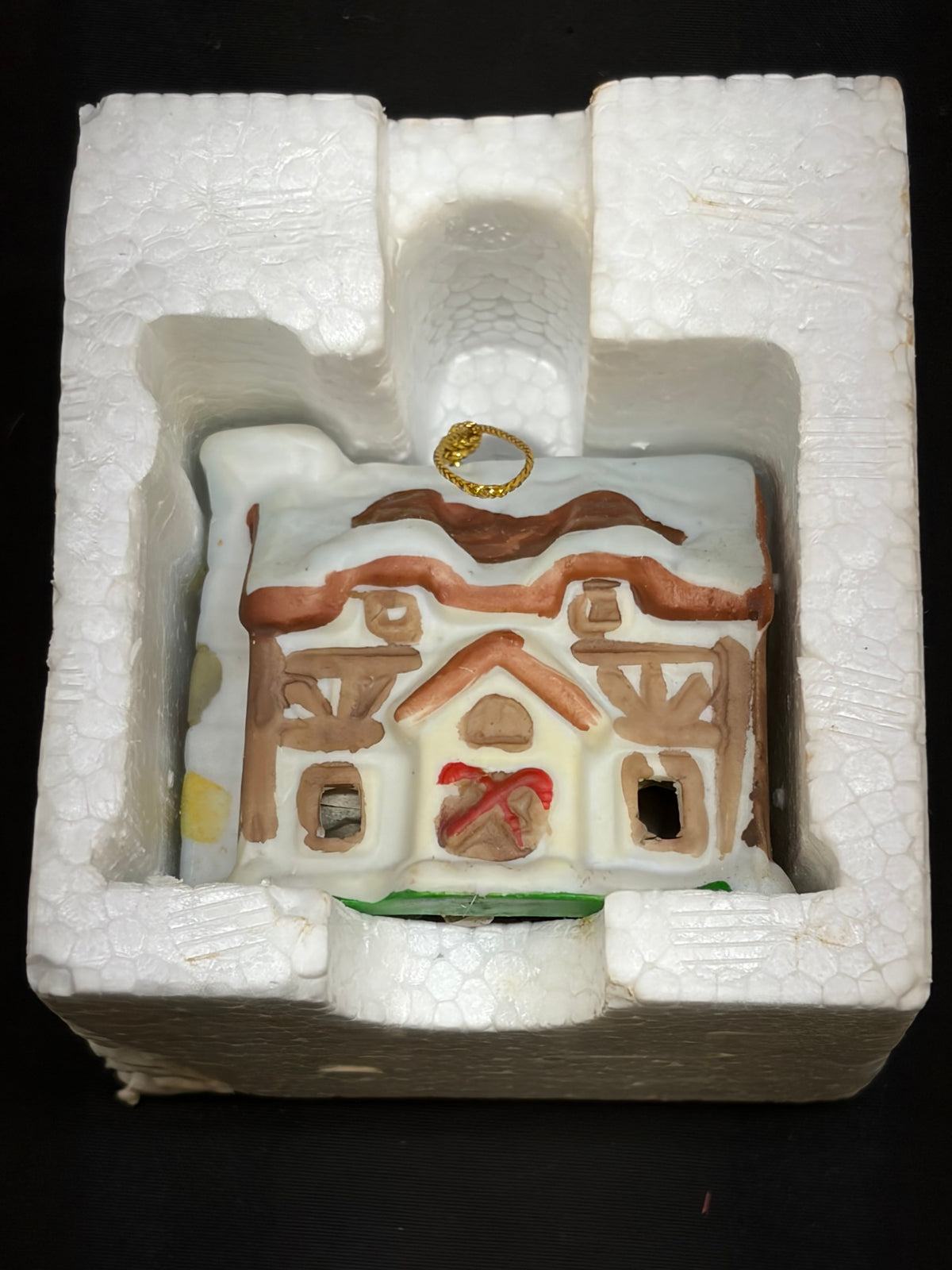 Vintage Twinkle Town Porcelain Bell Ornament