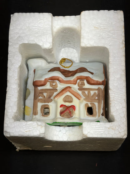 Vintage Twinkle Town Porcelain Bell Ornament