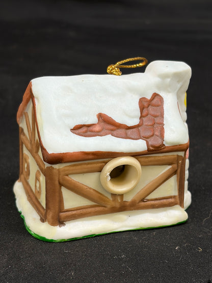 Vintage Twinkle Town Porcelain Bell Ornament