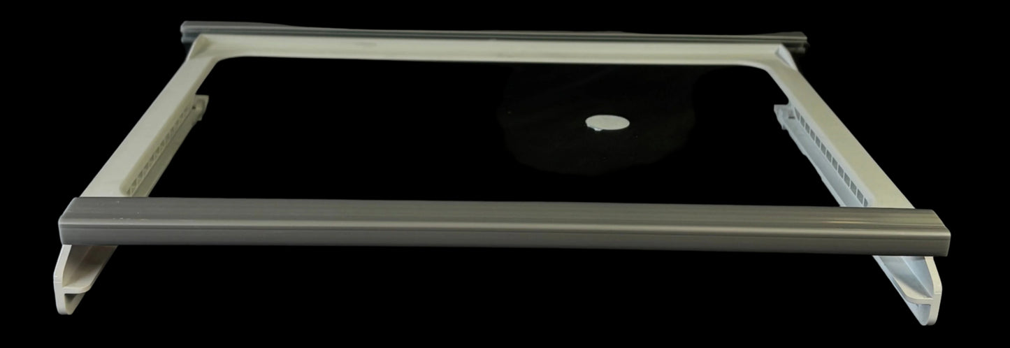 W11697465 , W11368751 Whirlpool Refrigerator Meat Pan Cover Glass w/ Frame