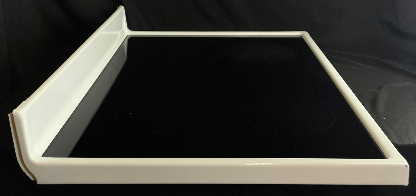 31721305W Whirlpool Range Used White Glass Top Assembly