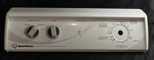 D518282 Speed Queen Dryer Panel with Selector Switch and Knobs