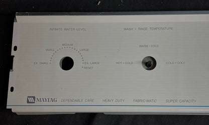 22001240 Maytag White Dryer Control Panel