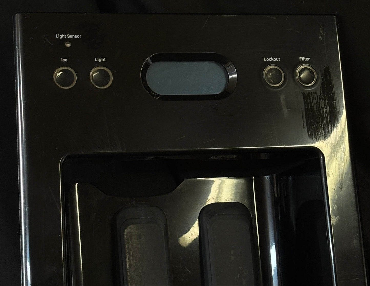 WP2326256B Whirlpool Refrigerator Black Dispenser Cover