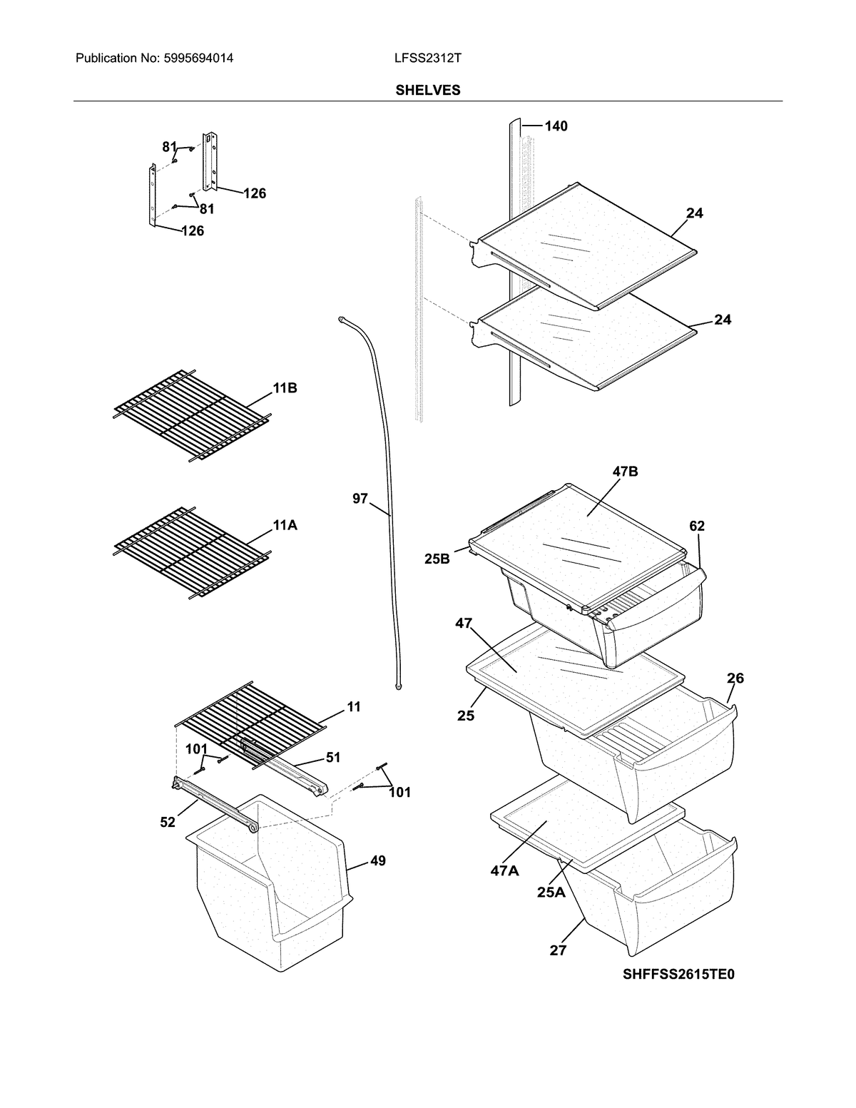 LFSS2312TP0 SHELVES DIAGRAM