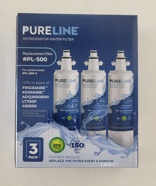 LT700P PL-500 Frigidaire Kenmore Refrigerator Water Filters 3 Pack