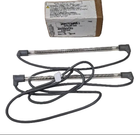 New Genuine OEM Maytag refrigerator quartz defrost heater element WP61001846 measuring 9-1/4 inches long 2
