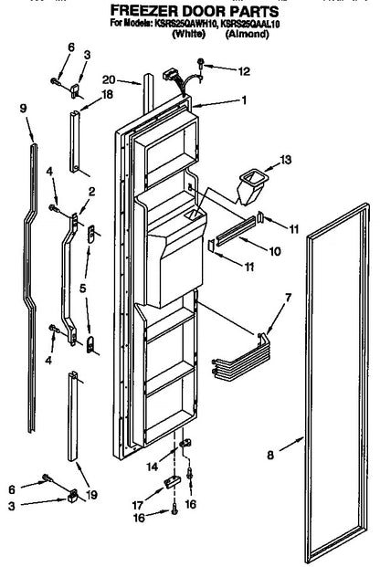 2159392 Kitchen Aid Refrigerator Used OEM Freezer Door Bin