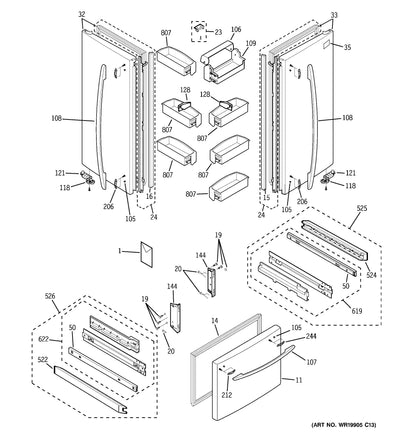 PFS22MBSBBB door diagram