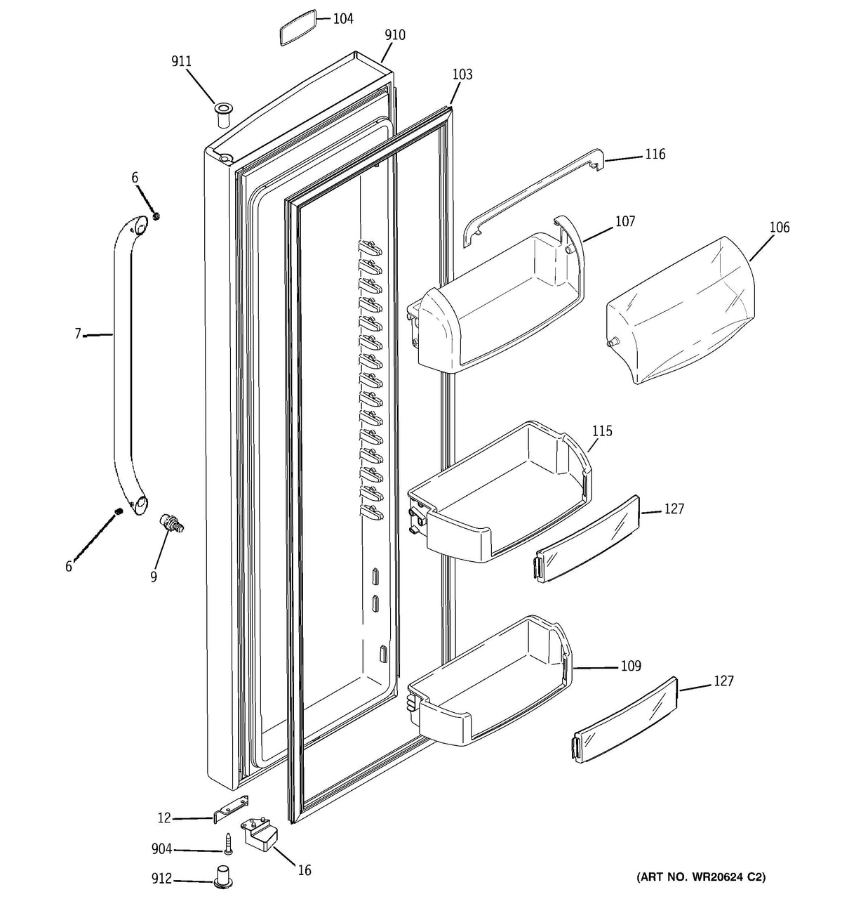 PSHS9PGZBCSS_fresh_food_door_diagram
