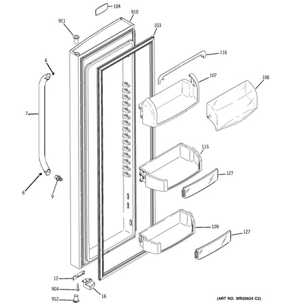 PSHS9PGZBCSS_fresh_food_door_diagram