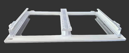 Used OEM Criterion refrigerator and freezer drawer pan glass cover frame 30114-0151400-00 for select Criterion and Midea models. bottom
