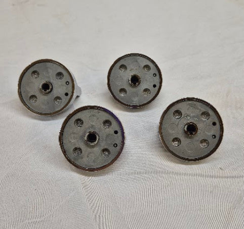 Used OEM Whirlpool range burner switch knob set W10828837 AP5988577 in stainless finish