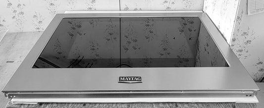 W11250167 Maytag Range Oven SS Black Oven Door Glass