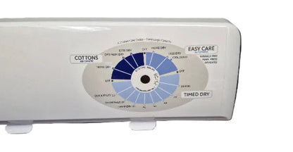 WE19M1490 GE Dryer White Back Splash Timer Panel Used OEM 2