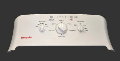 WH13x37378 GE Washer White Control Panel Backsplash Used OEM