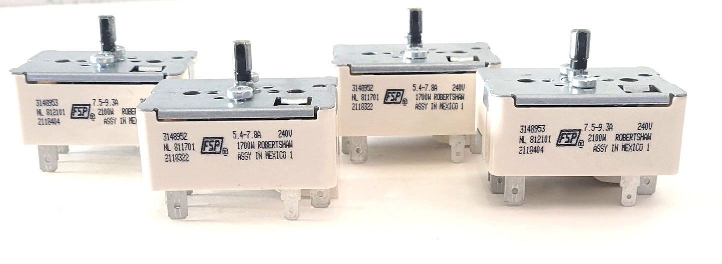 WP3148952 WP3148953 Whirlpool Range Burner Switch Set