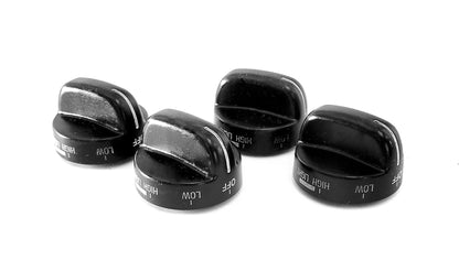 3186134 Whirlpool Range Black Burner Valve Knob Set