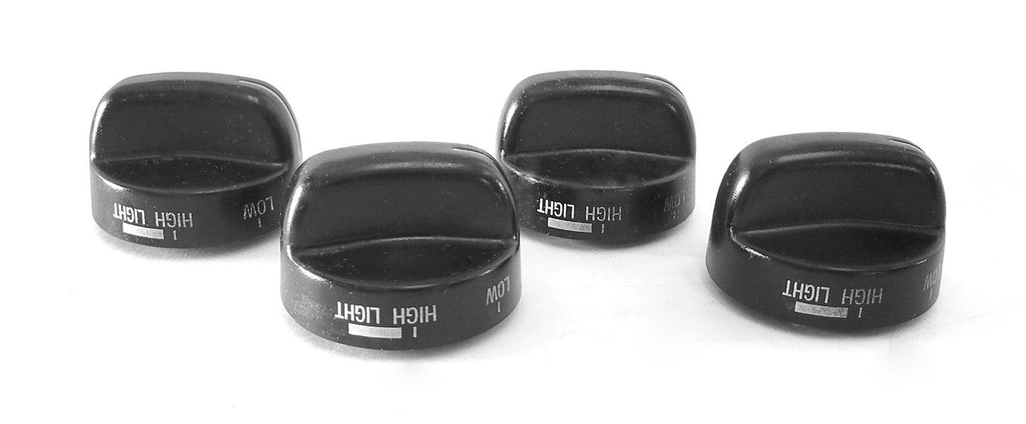 3186134 Whirlpool Range Black Burner Valve Knob Set
