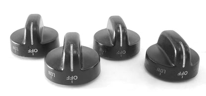 3186134 Whirlpool Range Black Burner Valve Knob Set