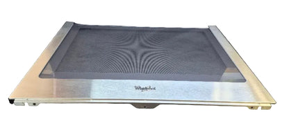 WPW10333988 oven door glass with WPW10704053 stainless panel