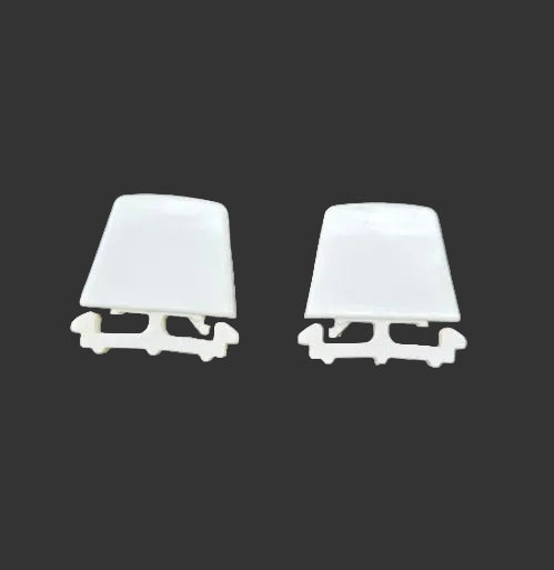 WR2X6883 WR2X6882 GE Freezer Front Shelf End Caps Set of Two Used OEM 2