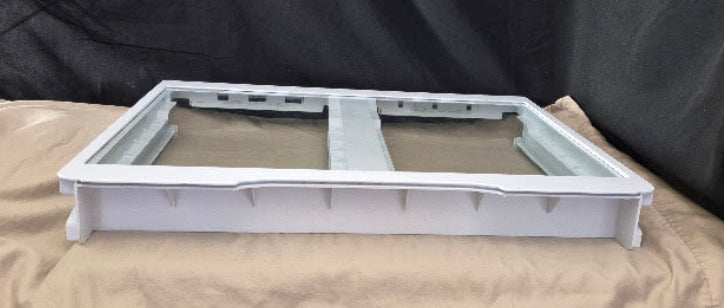 WR71x42027 GE Refrigerator Crisper Drawer Cover w/ Glass Used OEM 5
