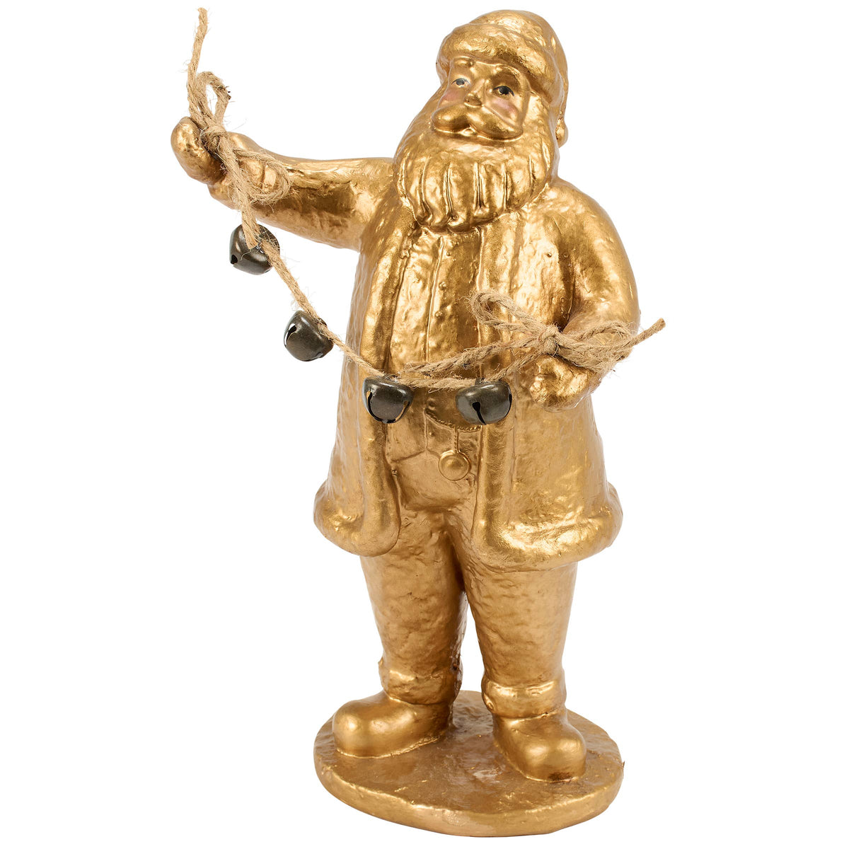 Vintage Jingle Santa Christmas Figurine with Metal Bells