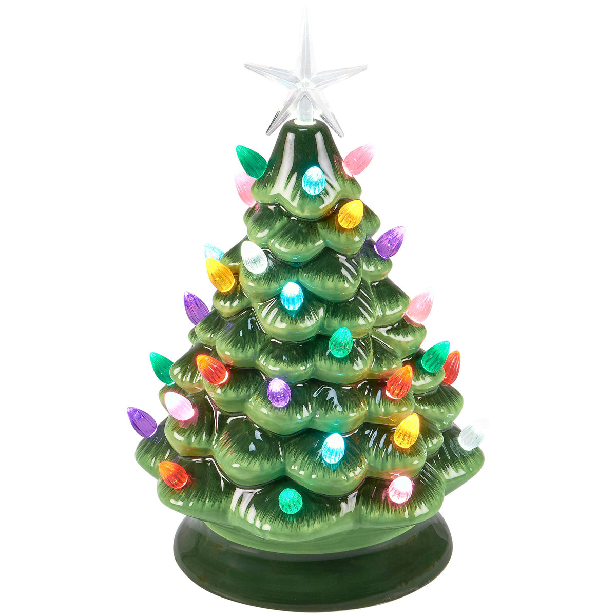 Lighted Ceramic Christmas Tree with Multicolor Lights