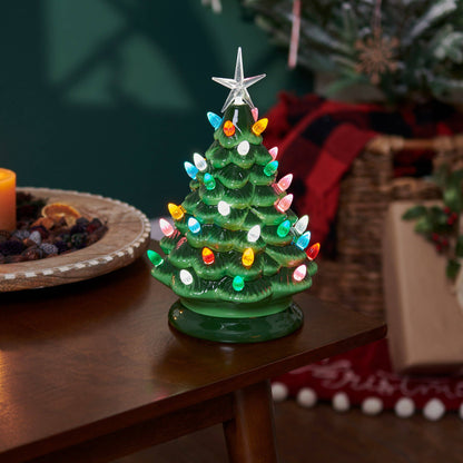 Lighted Ceramic Christmas Tree with Multicolor Lights