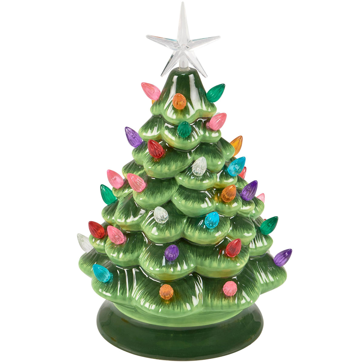 Lighted Ceramic Christmas Tree with Multicolor Lights