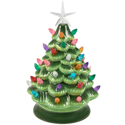 Lighted Ceramic Christmas Tree with Multicolor Lights