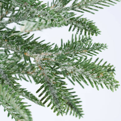 15.75" Icy Pine Frosted Decorative Christmas Tree with Faux Trunk Base