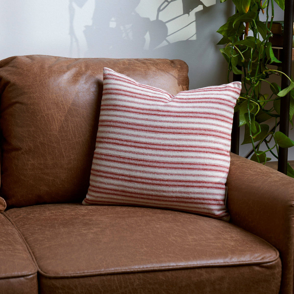 Red Stripe Christmas Cotton Throw Pillow | Holiday Décor