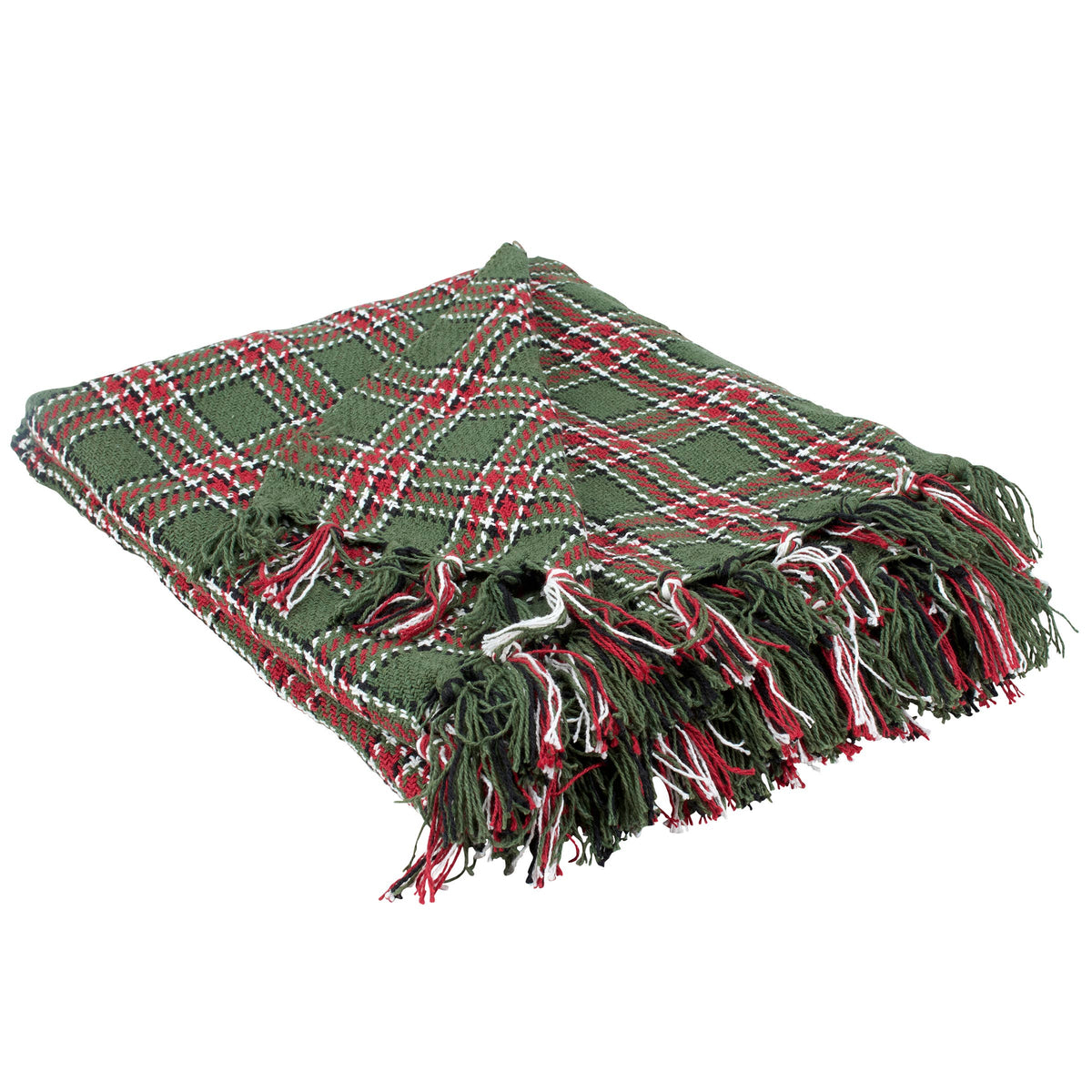 Cabin Christmas Plaid Cotton Throw Blanket – 50" x 60"