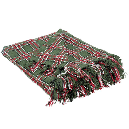 Cabin Christmas Plaid Cotton Throw Blanket – 50" x 60"