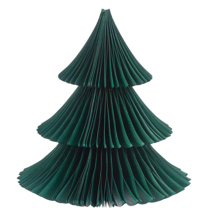 Accordion Paper Christmas Trees Set of 3 Brown Cream Green