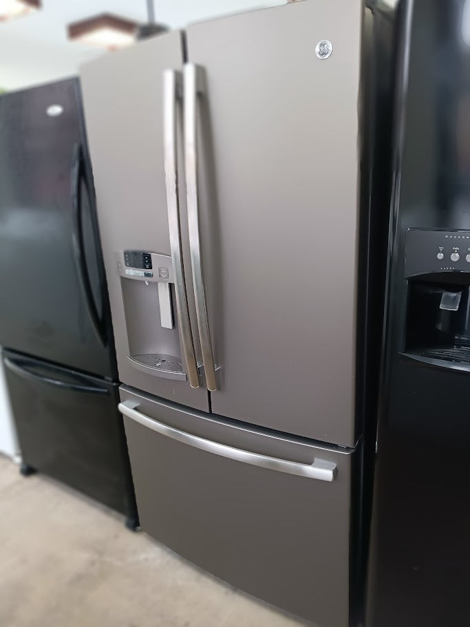Used Reconditioned 27 Cu. Ft. GE Gray French Door Refrigerator