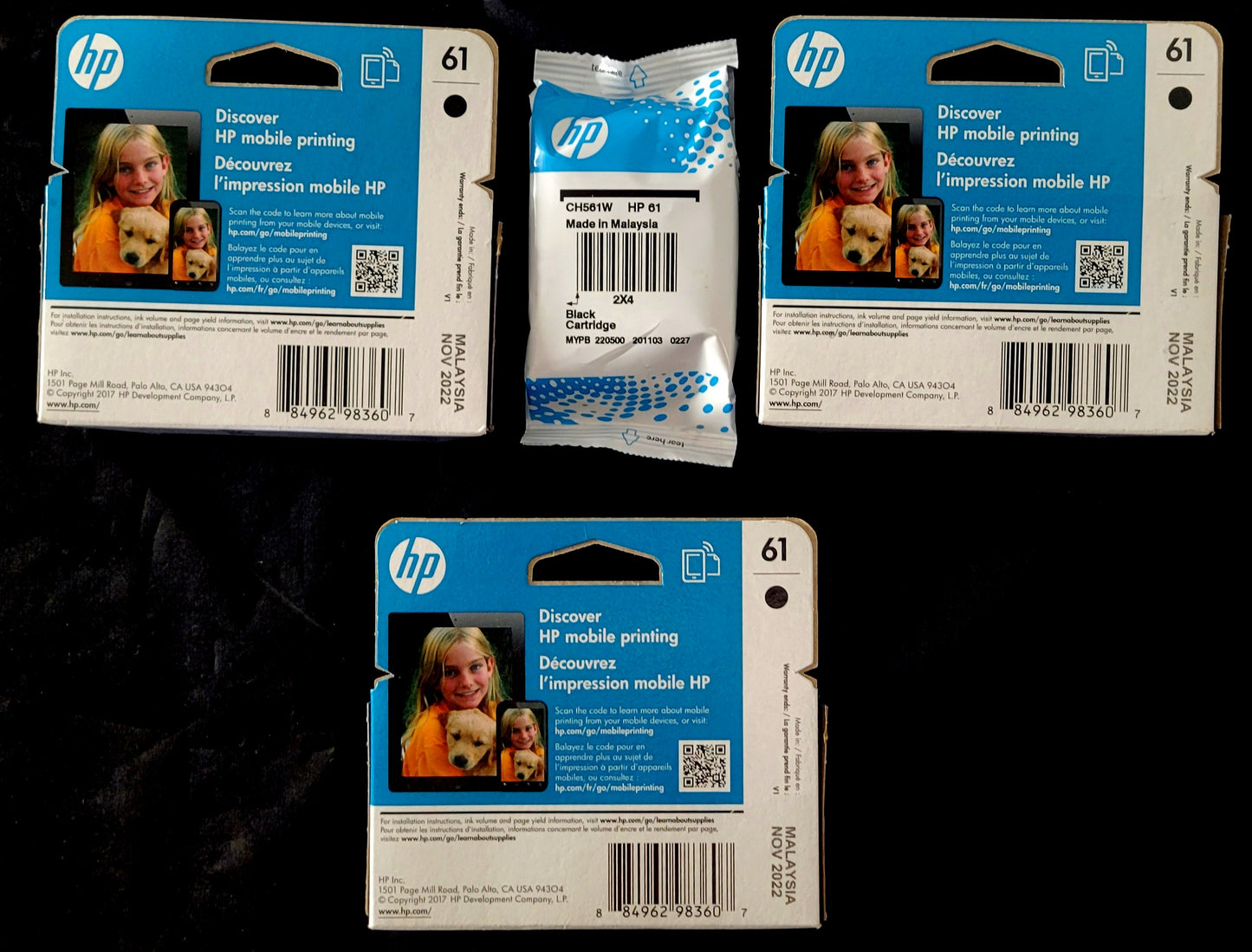 HP 61 Printer Ink Cartridge Pack