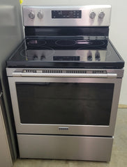 Used Reconditioned Black SS Maytag Electric Glass top Range