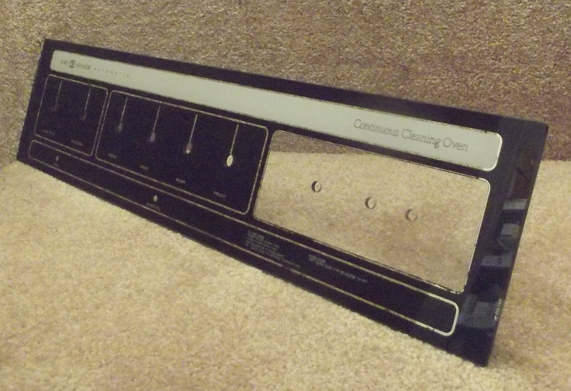 296588 Whirlpool Range Black Glass Lamp Cover back