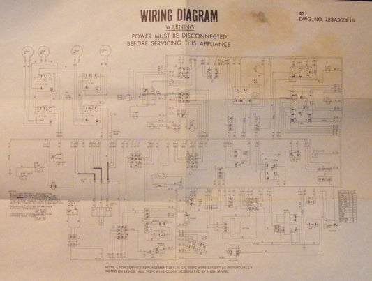 JBV42G001AD GE Range Vintage Wiring Schematic Diagram