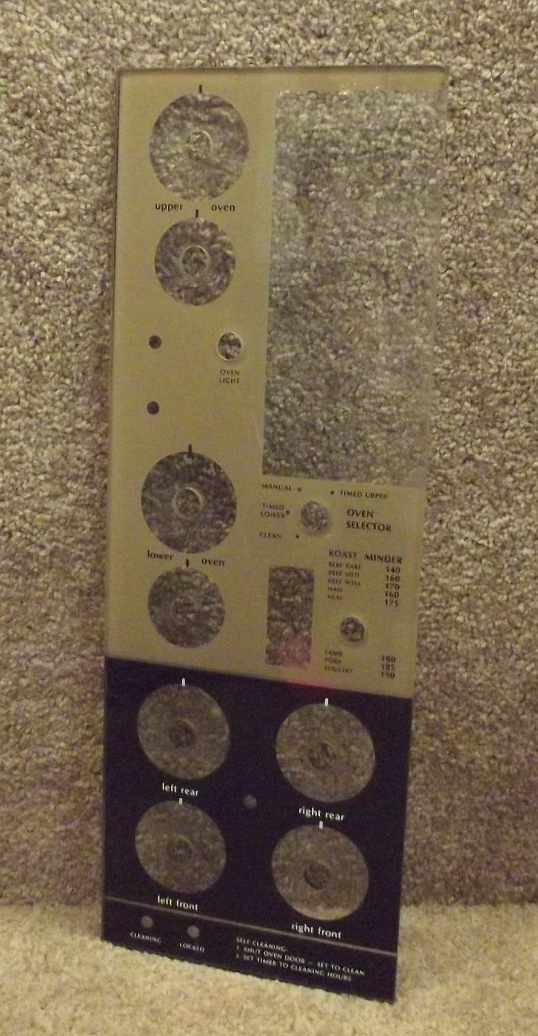 R81-1080A-V Lady Gibson Range Glass Control Panel Cover