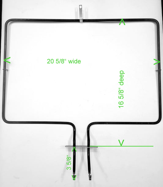 W10779716 Whirlpool Range Oven NEW Bake Element measurements