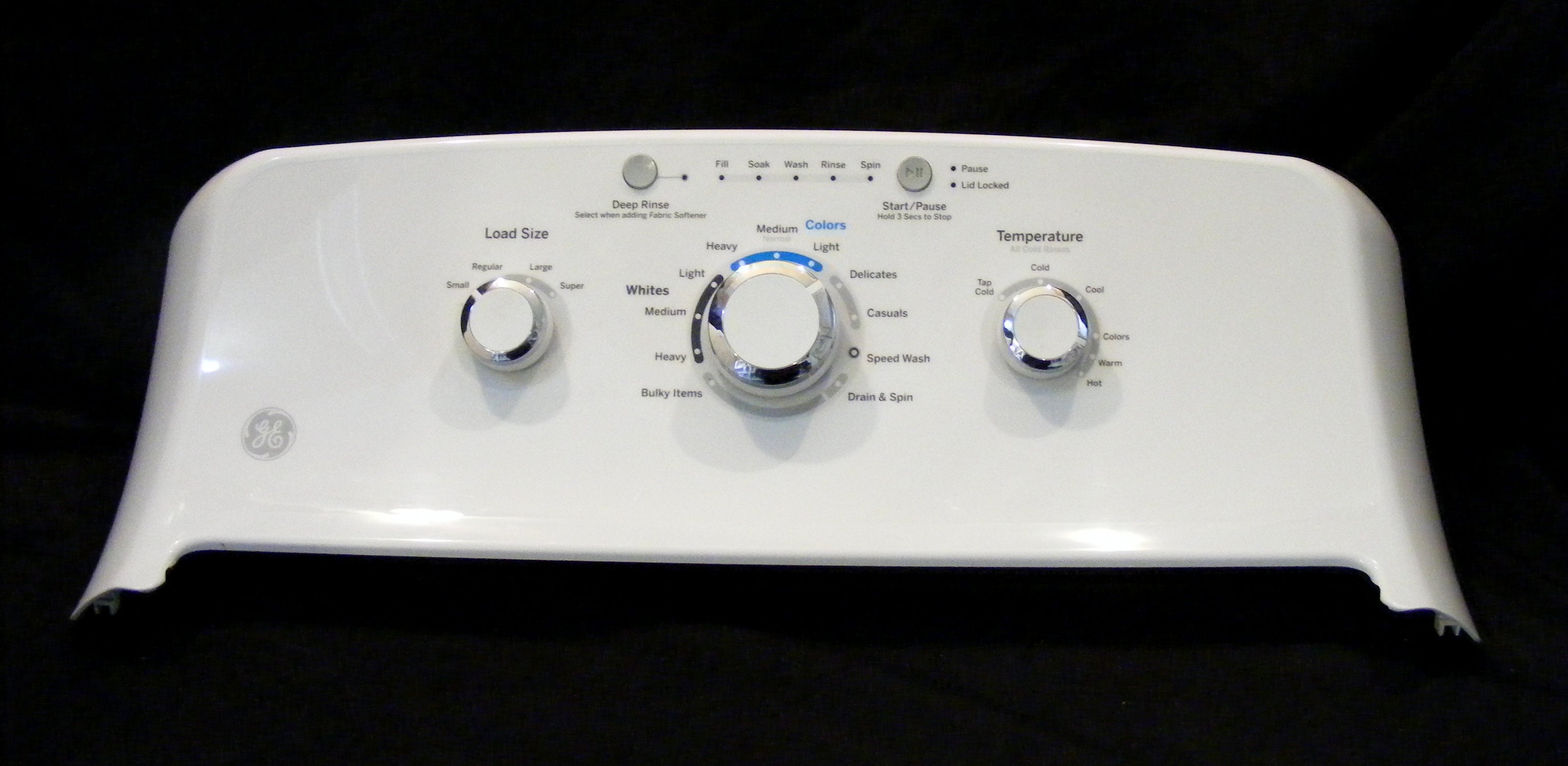 WH42X28579 GE Washer White Control Panel Backsplash