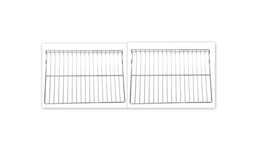 Used OEM Amana range oven rack set of two WP314763J measuring approximately 22-7/8 inches wide by 15-5/8 inches deep